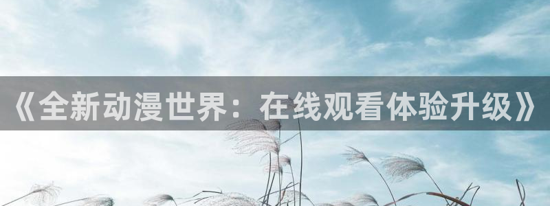 age动漫专注动漫的门户网站：《全新动漫世界：在线观看体验升级》